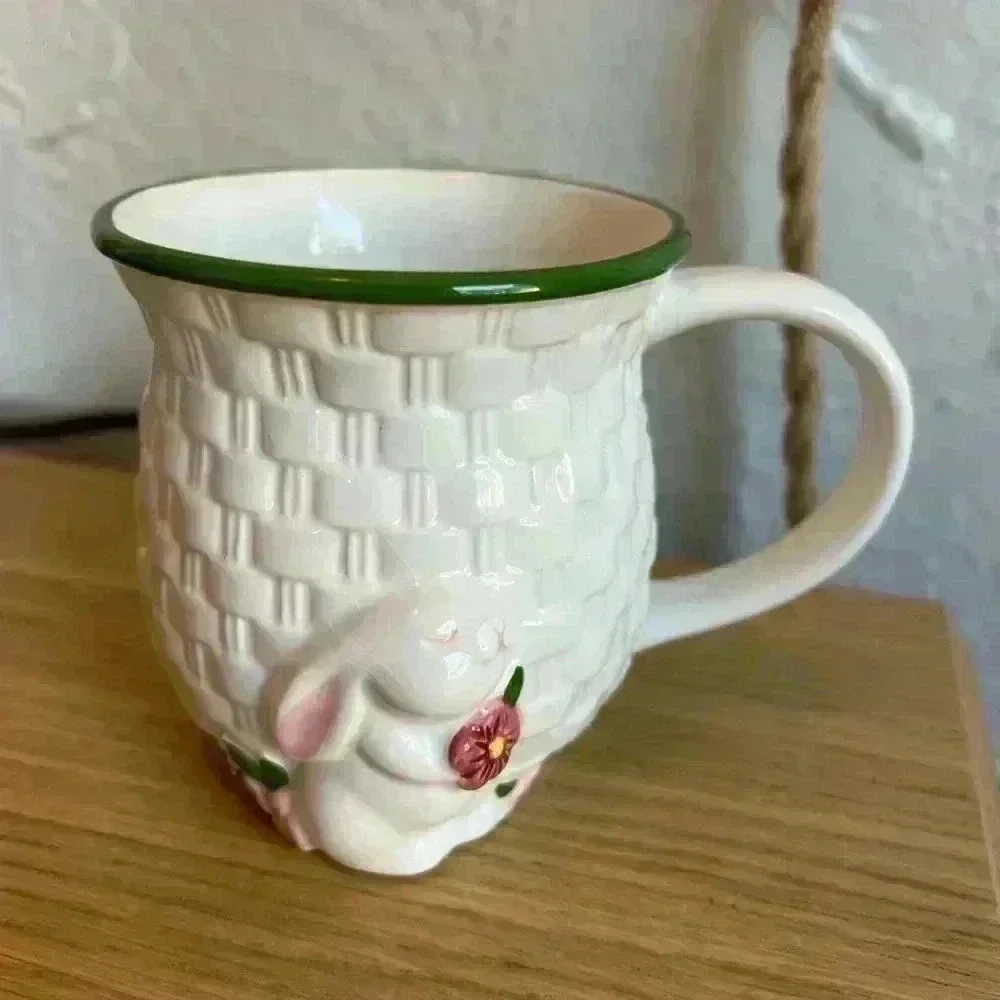 Vintage Avon Easter Bunny Ceramic Milk Pitcher, Sugar Box & Candy Dish Set